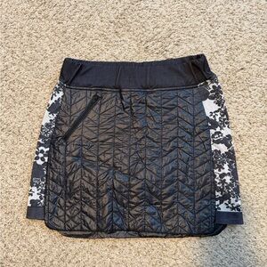 Krimson Klover Insulated Quilted Puffer Mini Skirt with Floral Accents Small